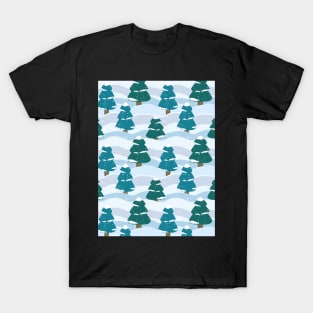 Snowy Winter Pine Trees T-Shirt